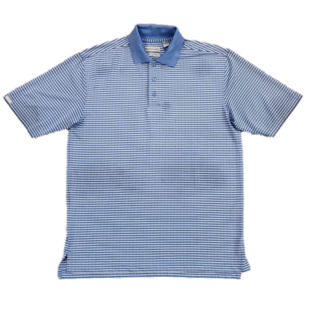 3/$20 Tehama Blue & White Striped Polo Shirt